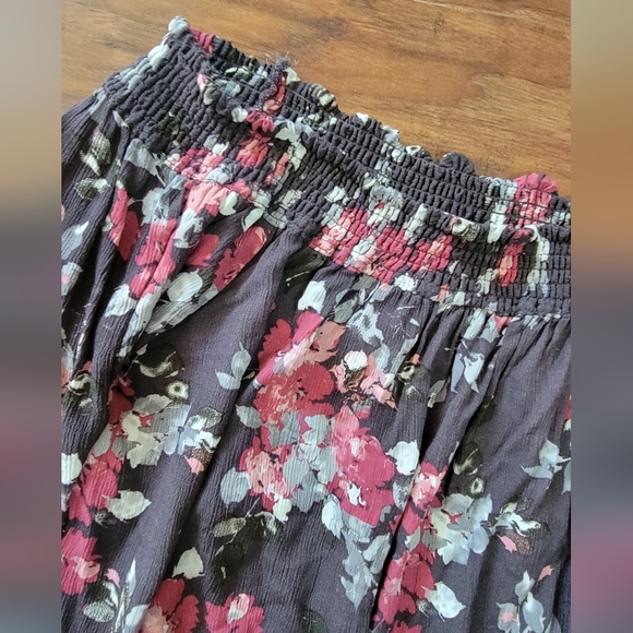 Aeropostale Off The Shoulder L9ng Sleeved Floral Blouse Size Large - Picture 8 of 11